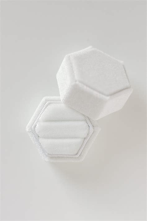 white velvet ring box